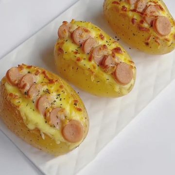 Baked Potato with Cheese & Sausage (1)