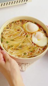 Noodle Soup with Poached Eggs (1)