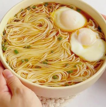 Noodle Soup with Poached Eggs (1)