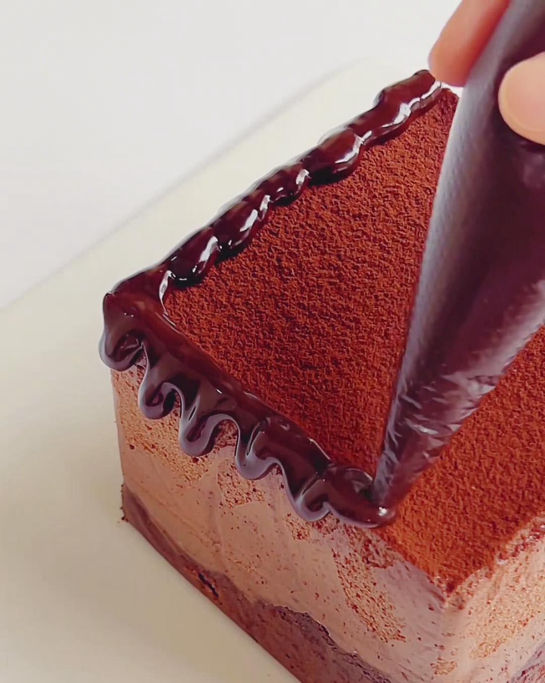 Pipe ganache decoratively around edges