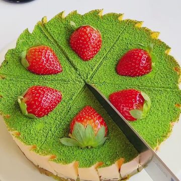 Strawberry Matcha Basque Cheesecake (3)