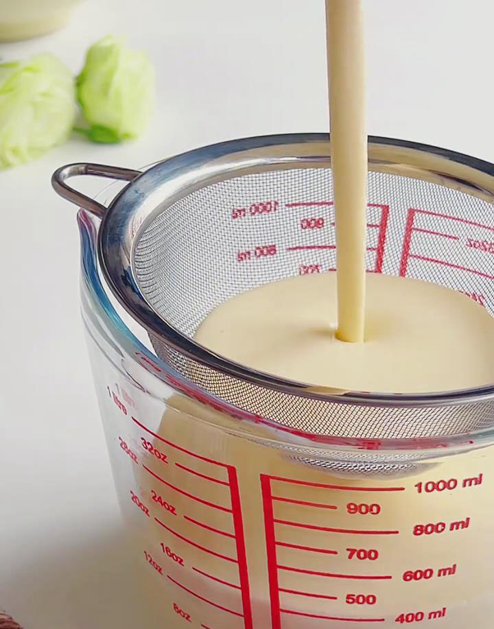 Strain the batter through a fine sieve