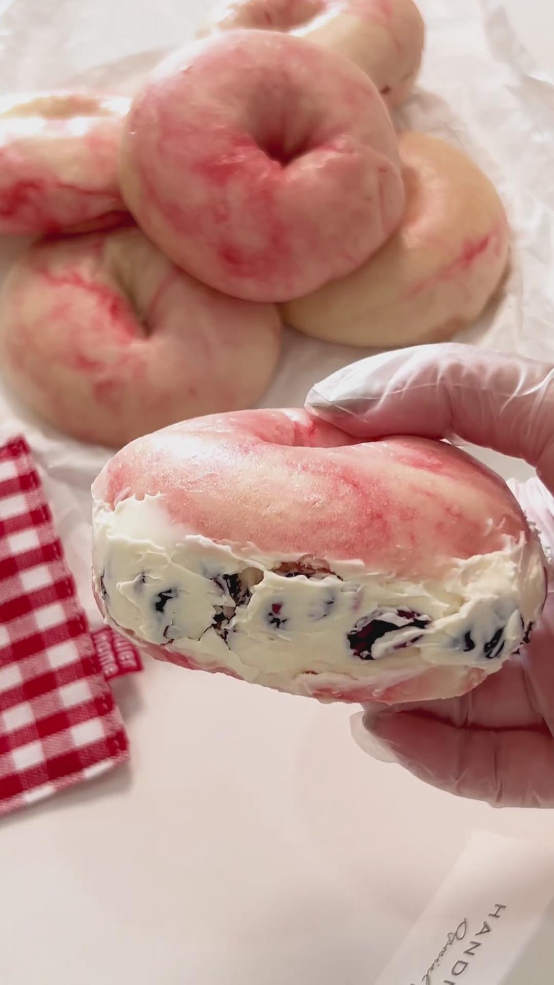 Swirled Pink Bagels (2)