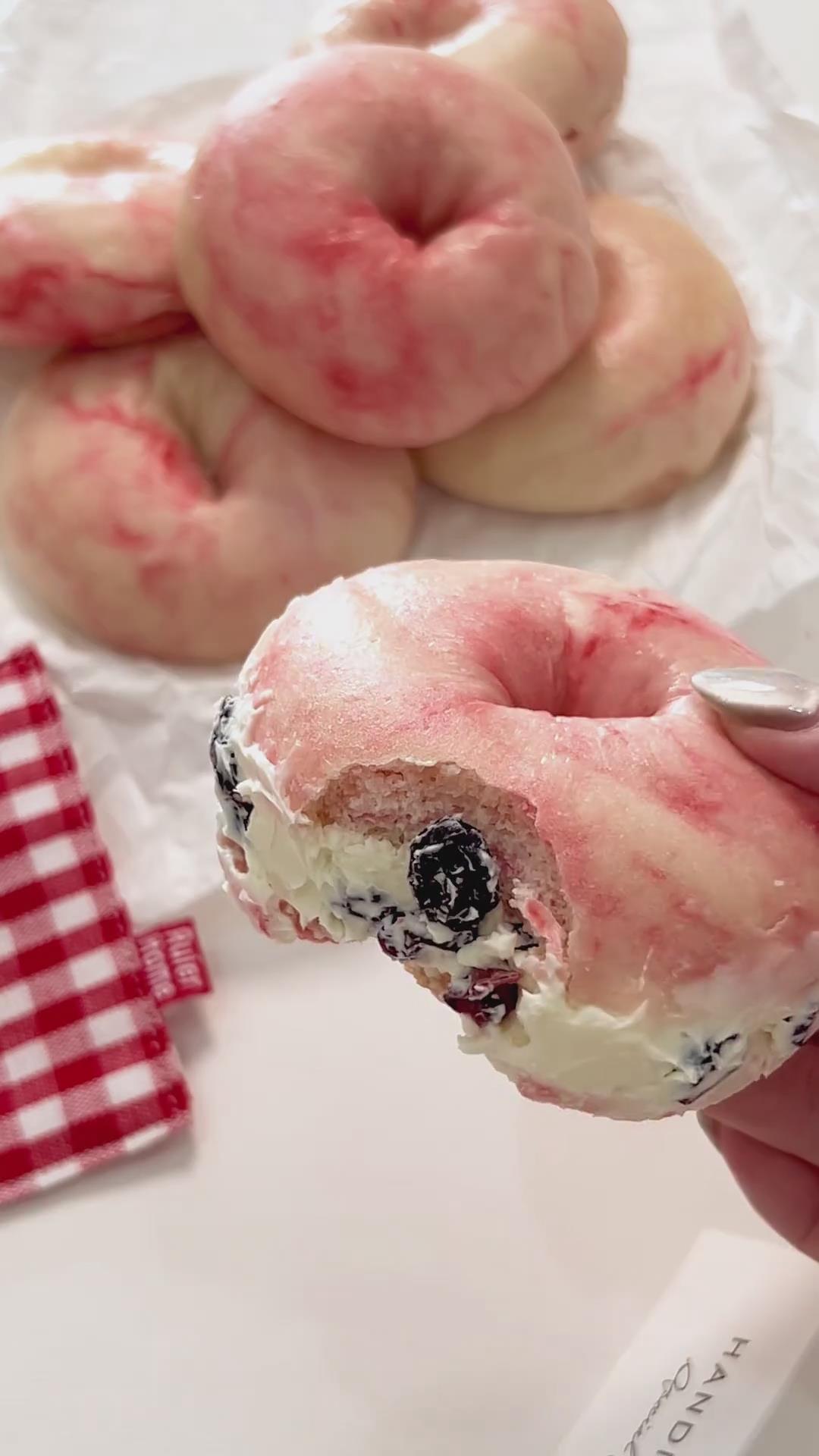 Swirled Pink Bagels (3)