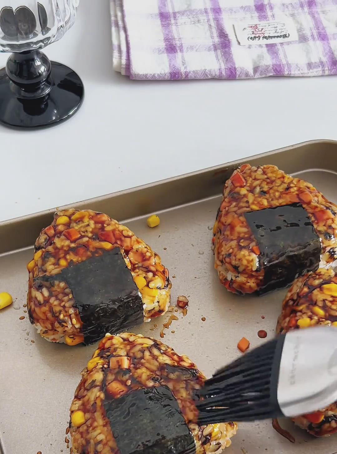 Brush the top and sides generously with the teriyaki glaze