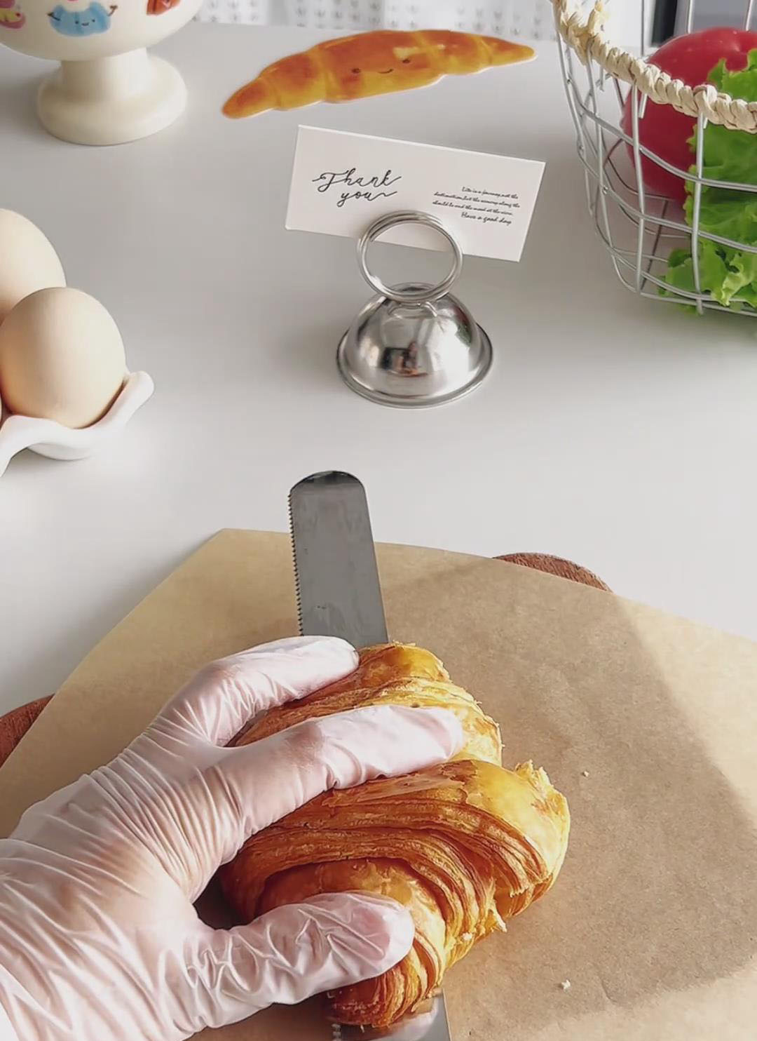 Slice each croissant horizontally