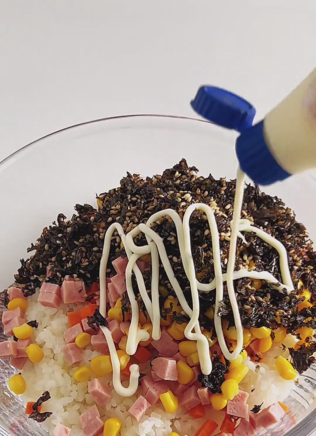 Squeeze in the mayonnaise