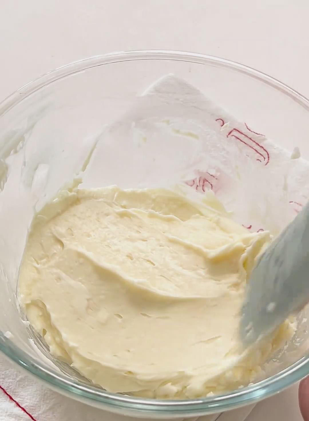 Use a spatula to mix until smooth and lump free