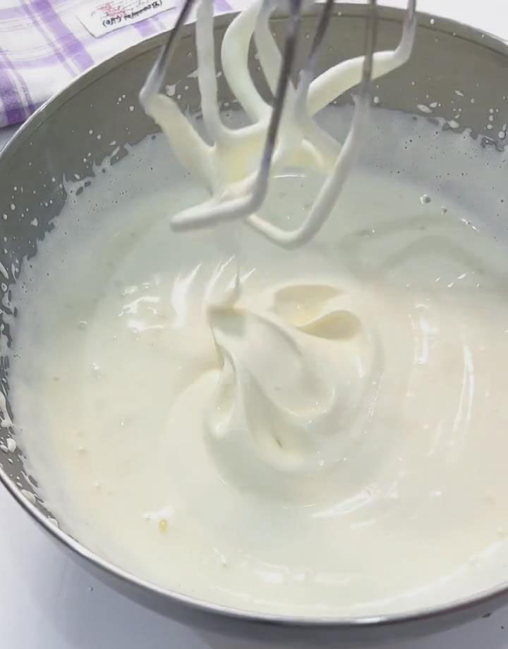 Whip on medium speed until lightly whipped