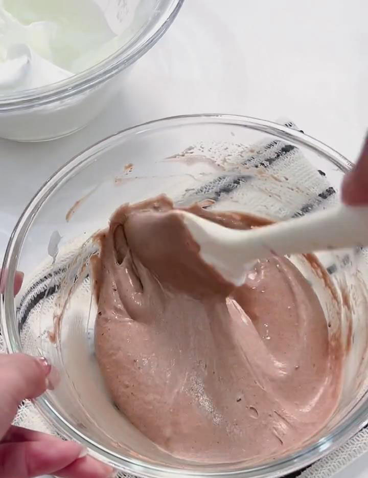 folding gently from bottom to top