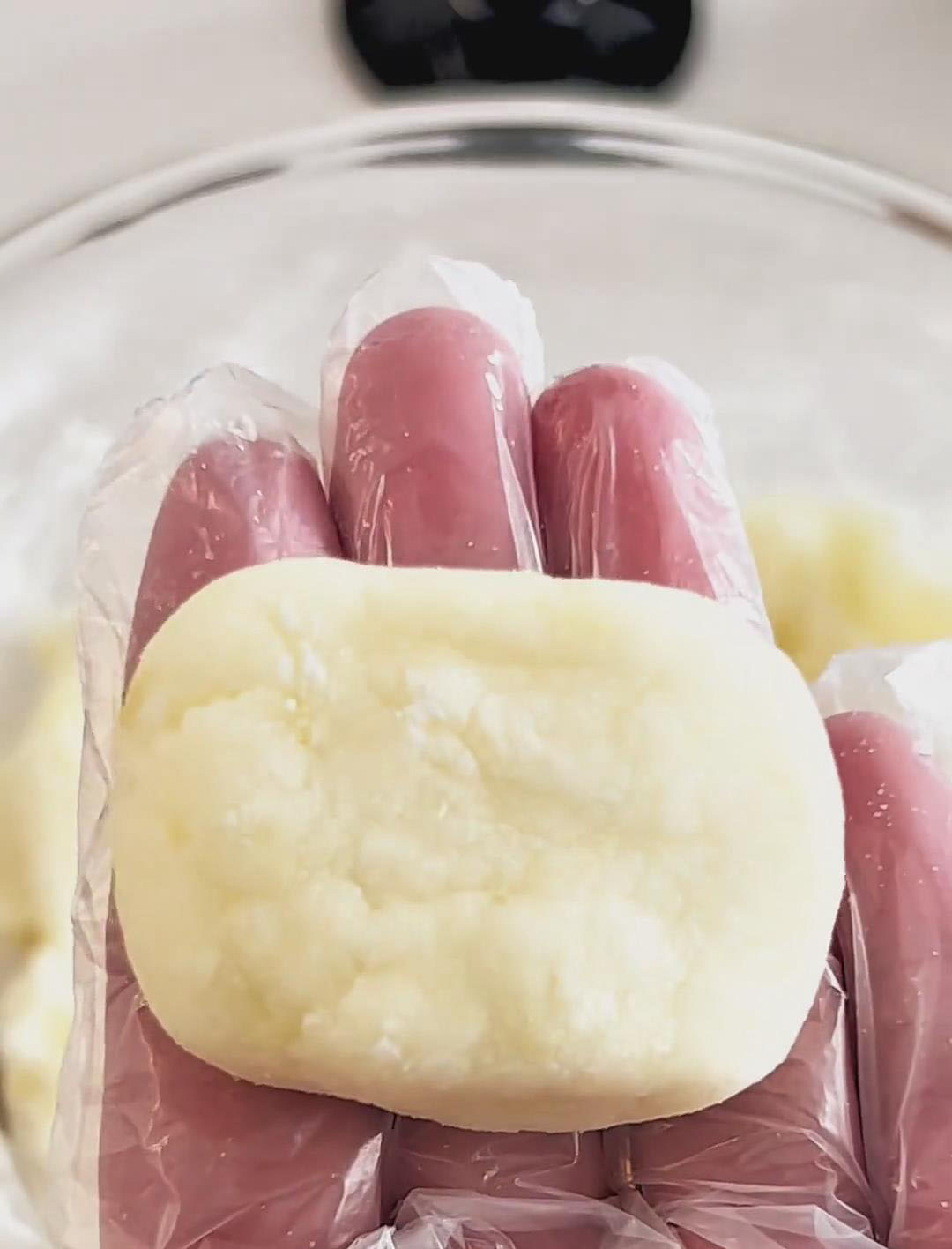 press and shape it into a small rectangular potato pop