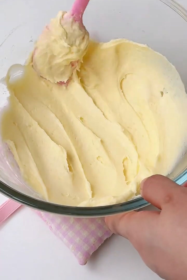 Beat them together on medium speed until the mixture is completely smooth