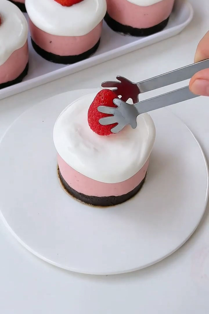 decorate with fresh strawberries