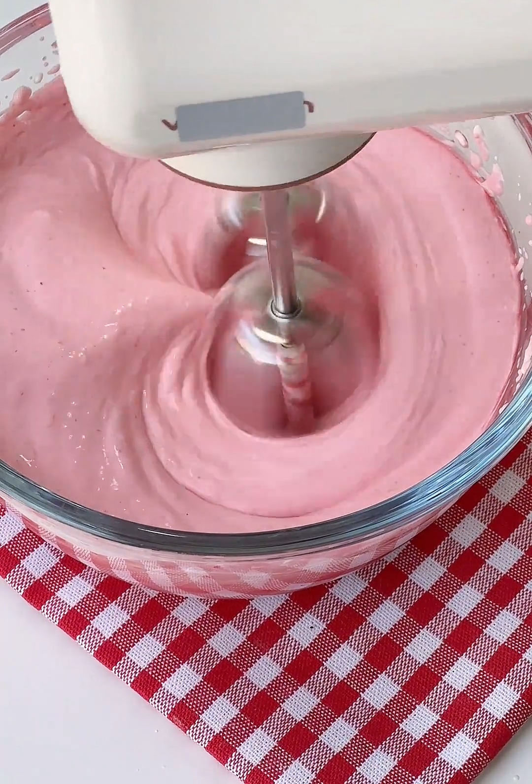 whisk until the strawberry sauce is completely and evenly blended in