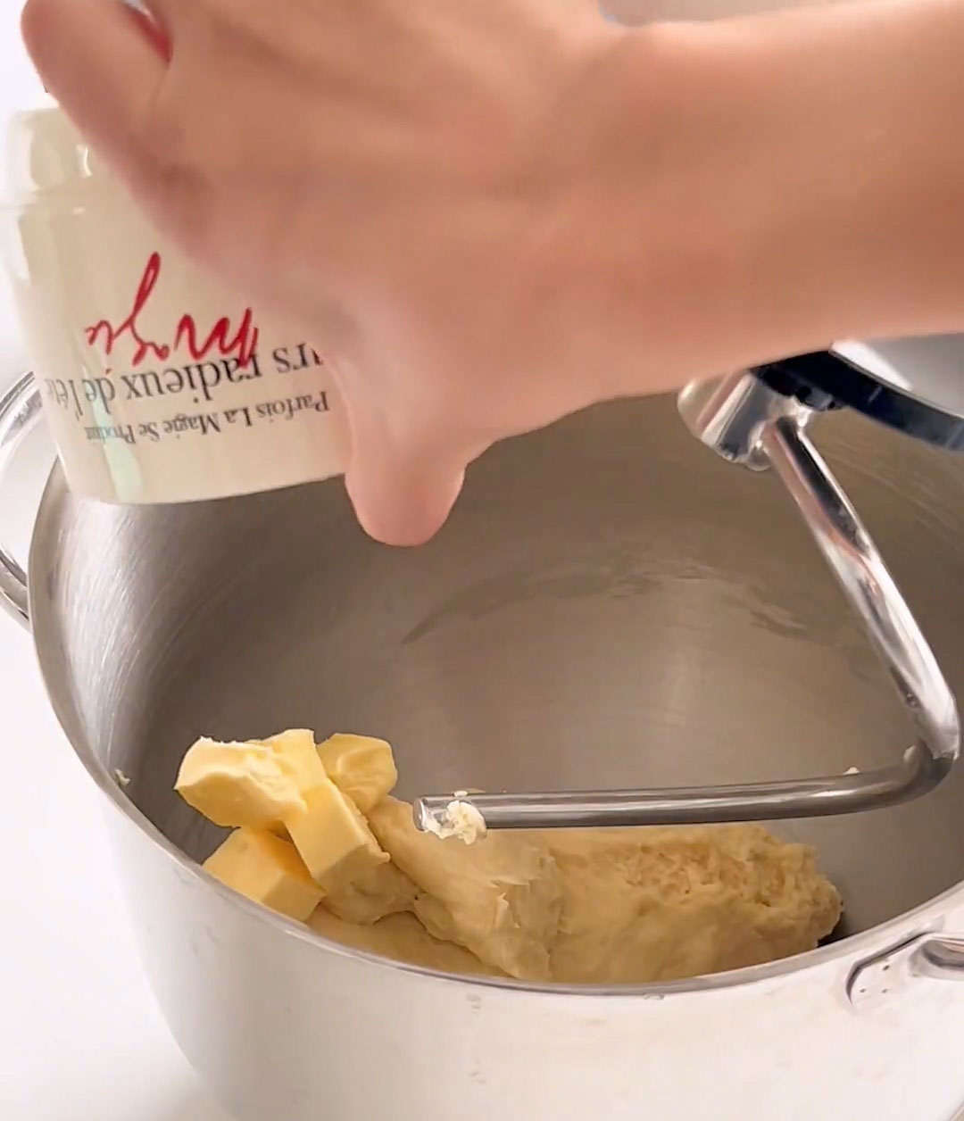 Add the softened butter