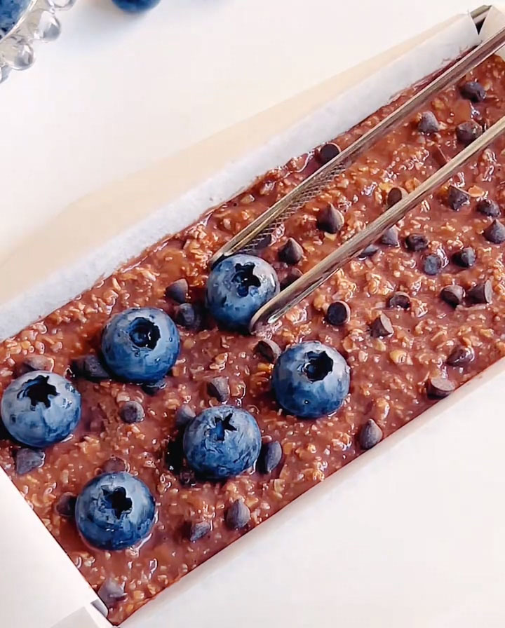 Arrange fresh blueberries artfully across the top