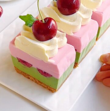 Cherry Matcha Cheesecake Mousse Cake (1)