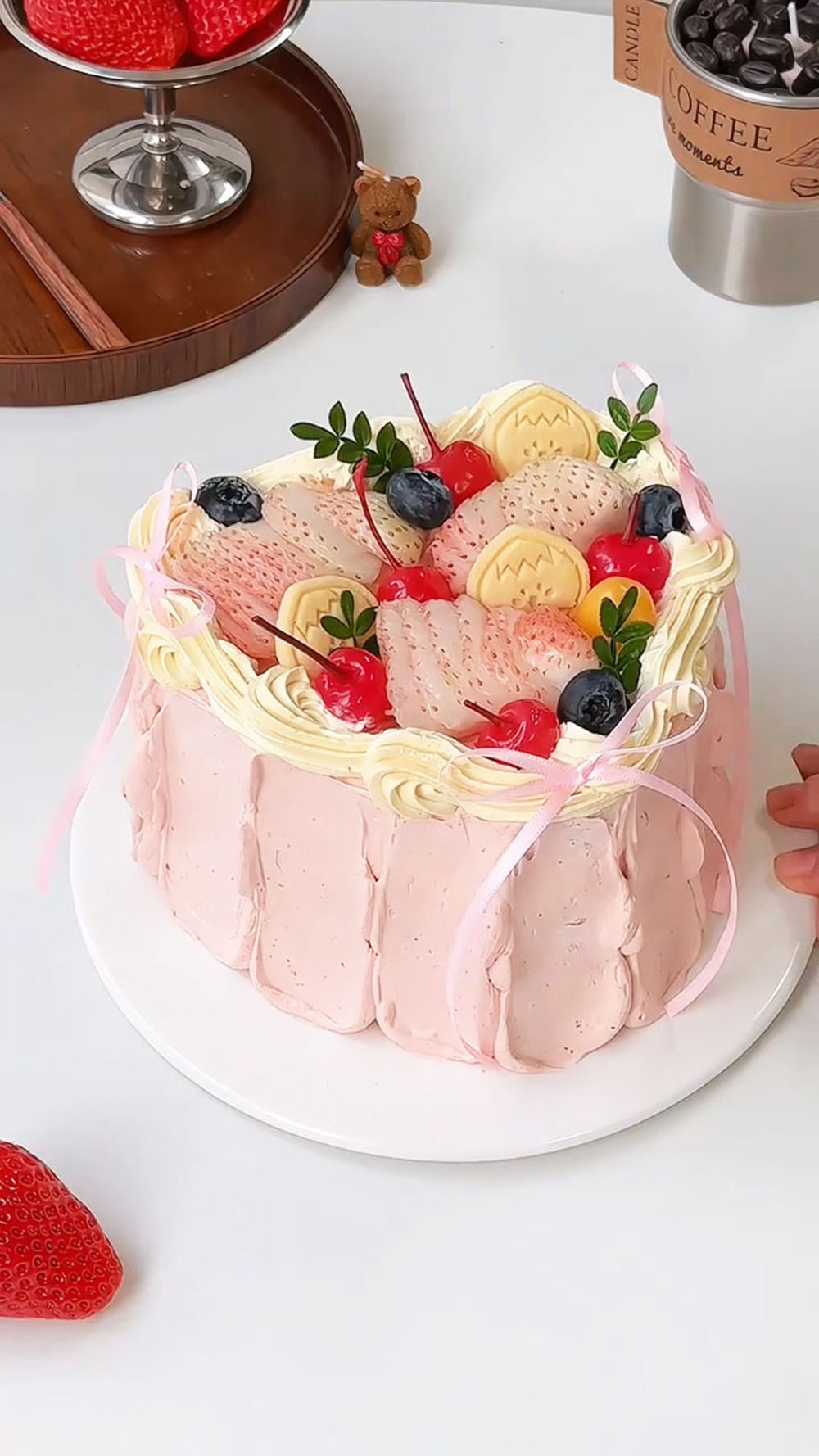 Heart Shaped Strawberry Cake (1)