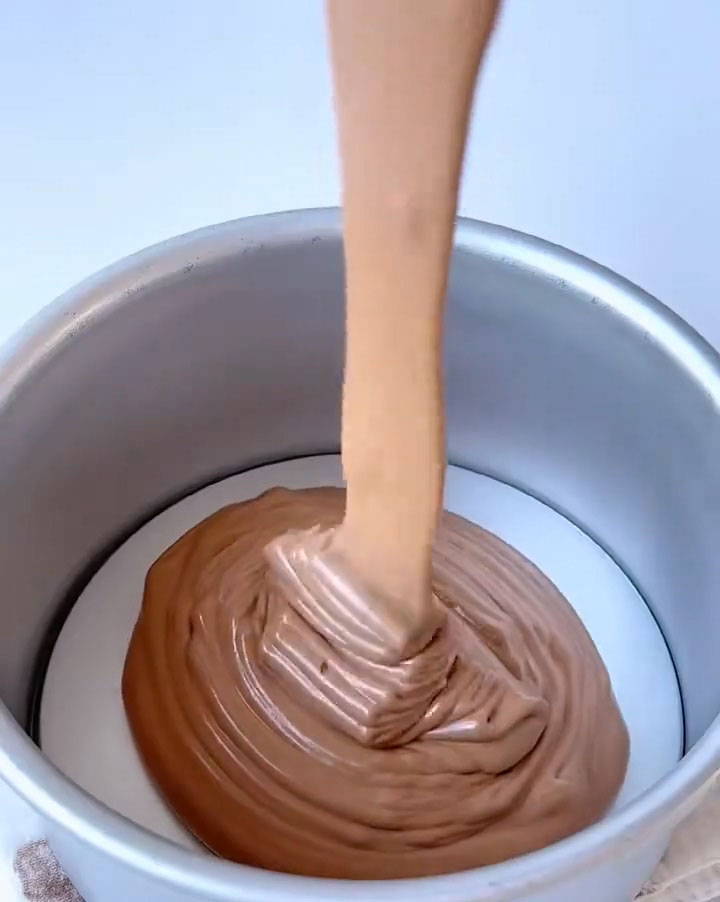 Pour the batter into the prepared pan