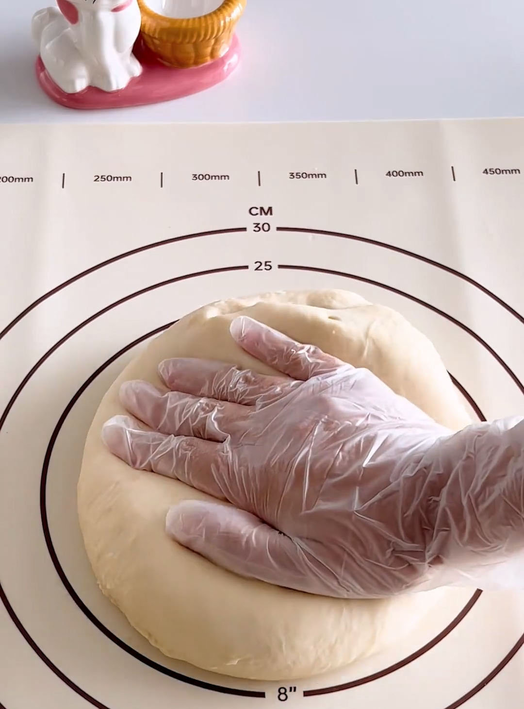 Remove the dough and gently press to release excess air