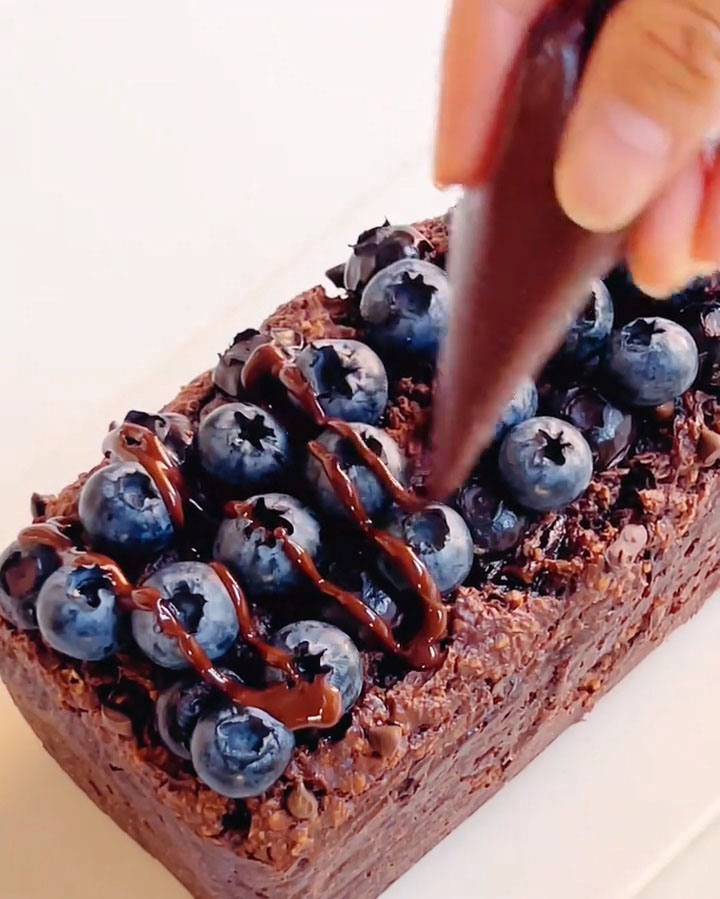 drizzle with chocolate sauce in a zigzag pattern