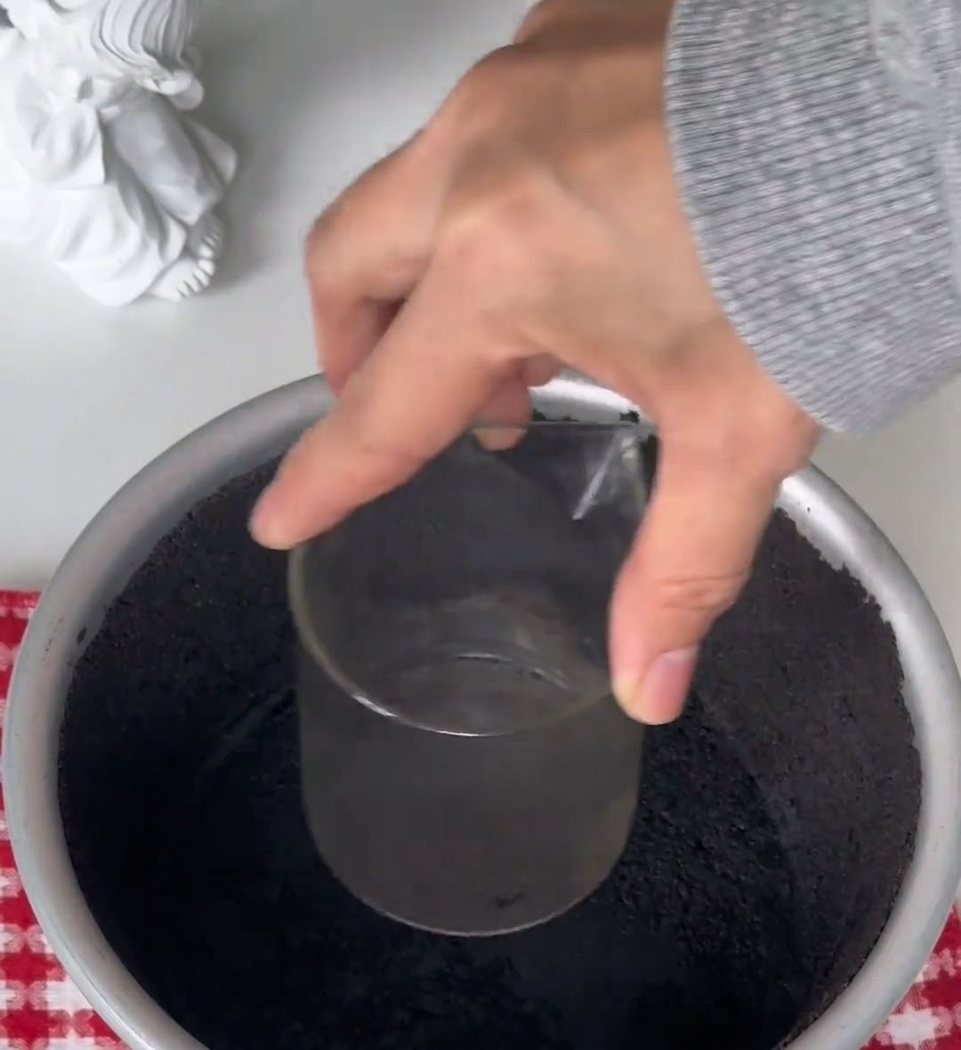 press the crumbs firmly and evenly into the base.