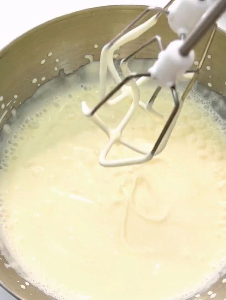 whip the cream until it reaches soft to medium peaks