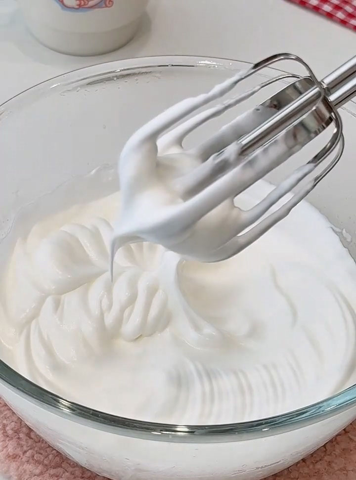 whip until the meringue reaches a soft peak stage