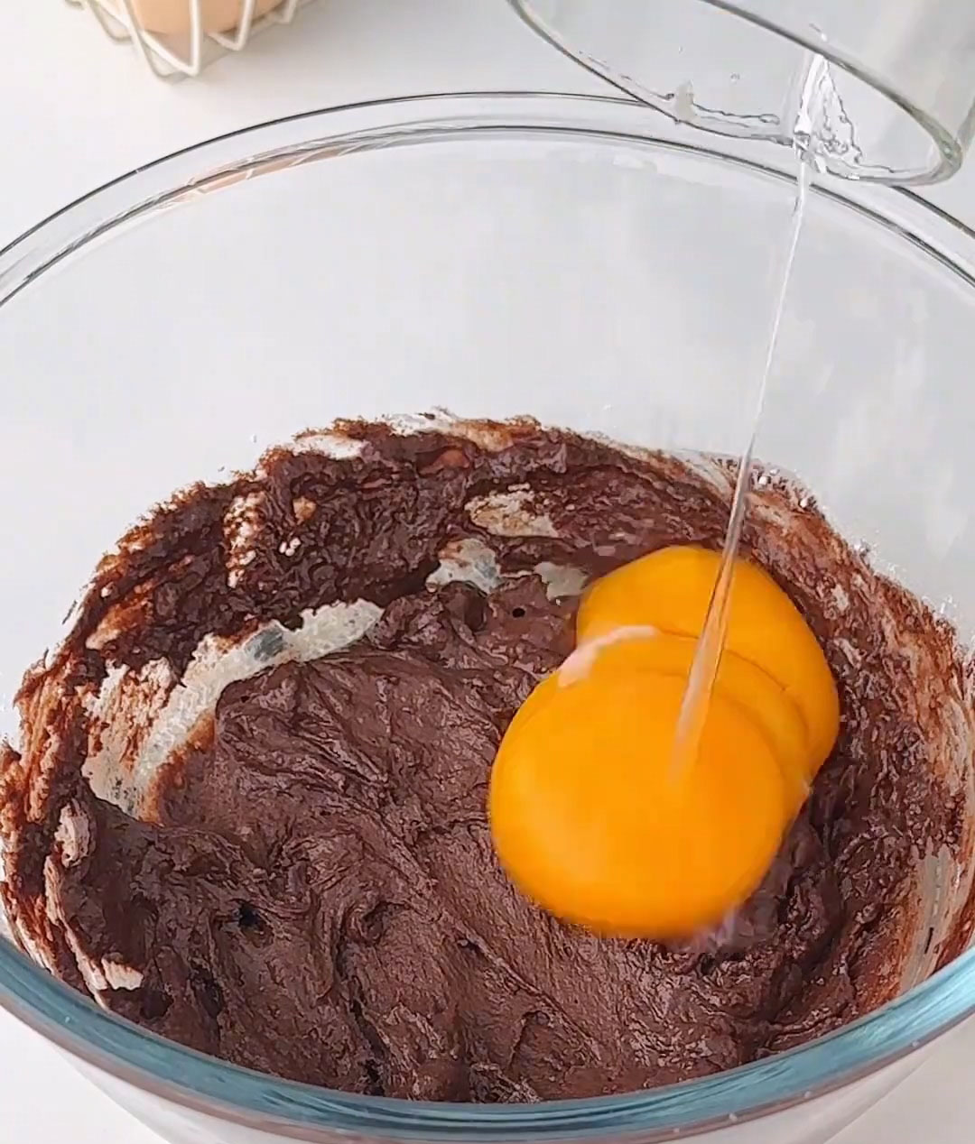 Add 3 egg yolks and mix until you have a smooth, silky yolk batter. Set aside