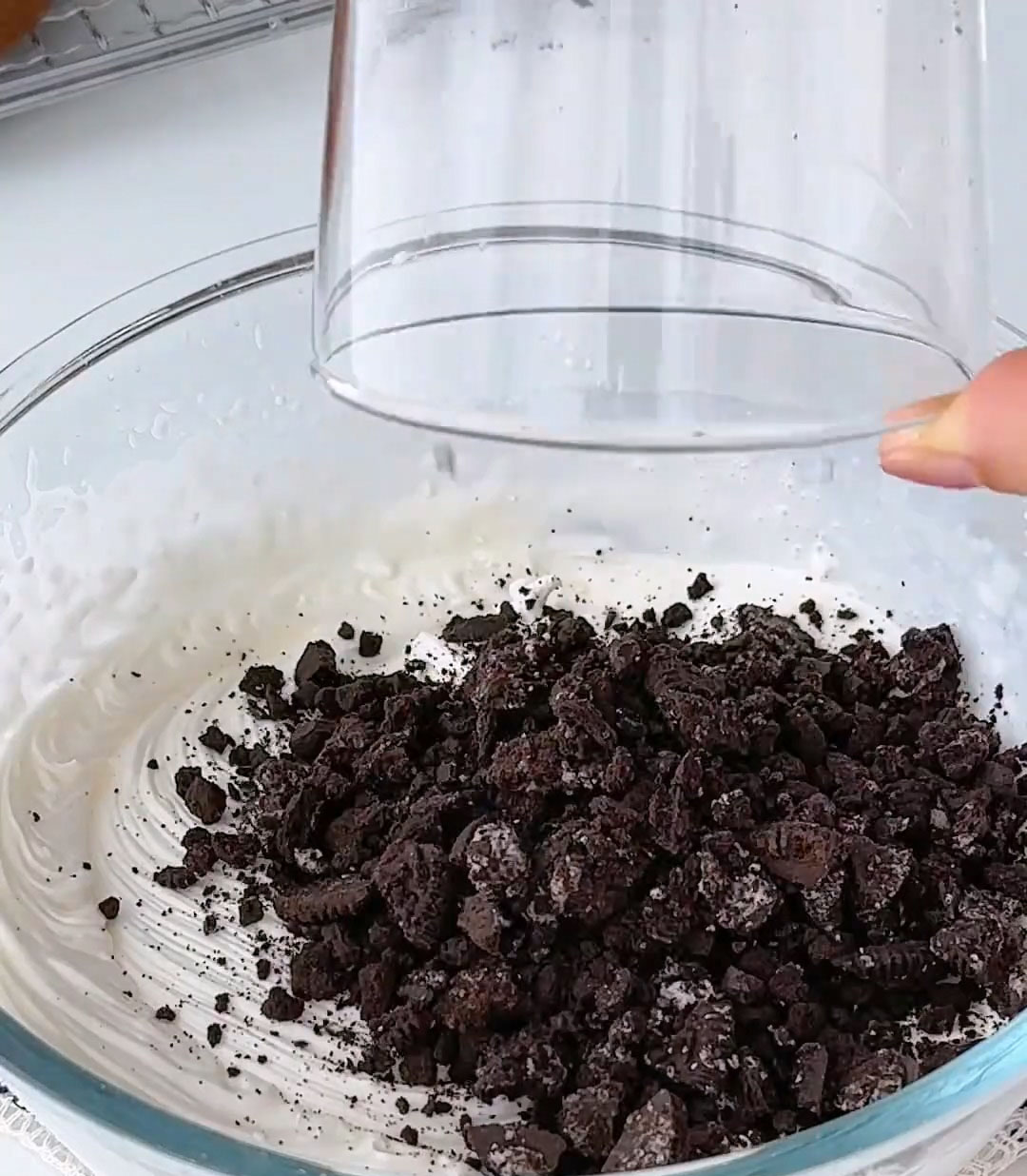 Add Oreo crumbs