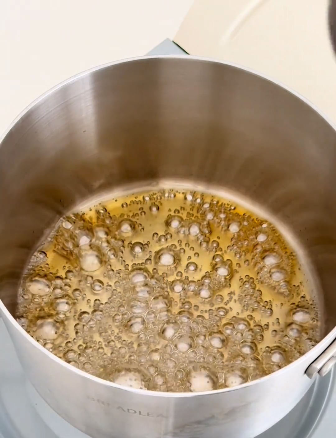 Continue cooking until the mixture transforms into a beautiful amber color