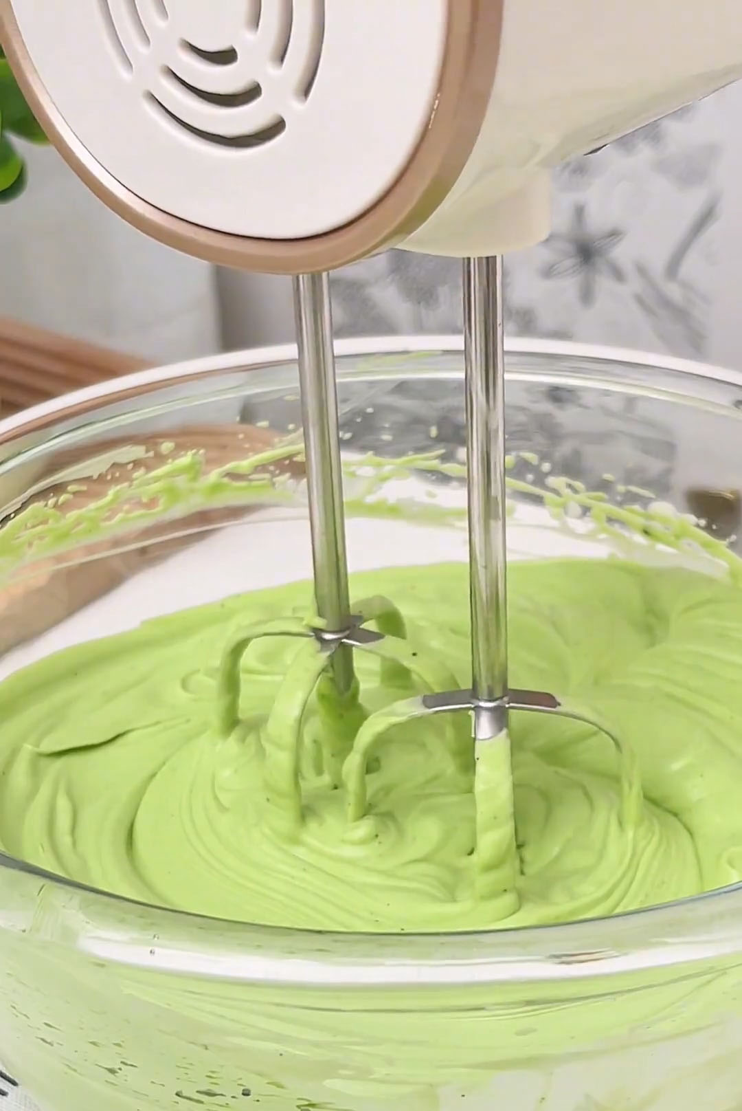 Continue mixing with the electric mixer