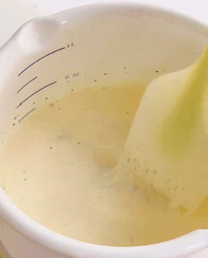 Heat the mixture over low heat until small bubbles begin forming around the edges