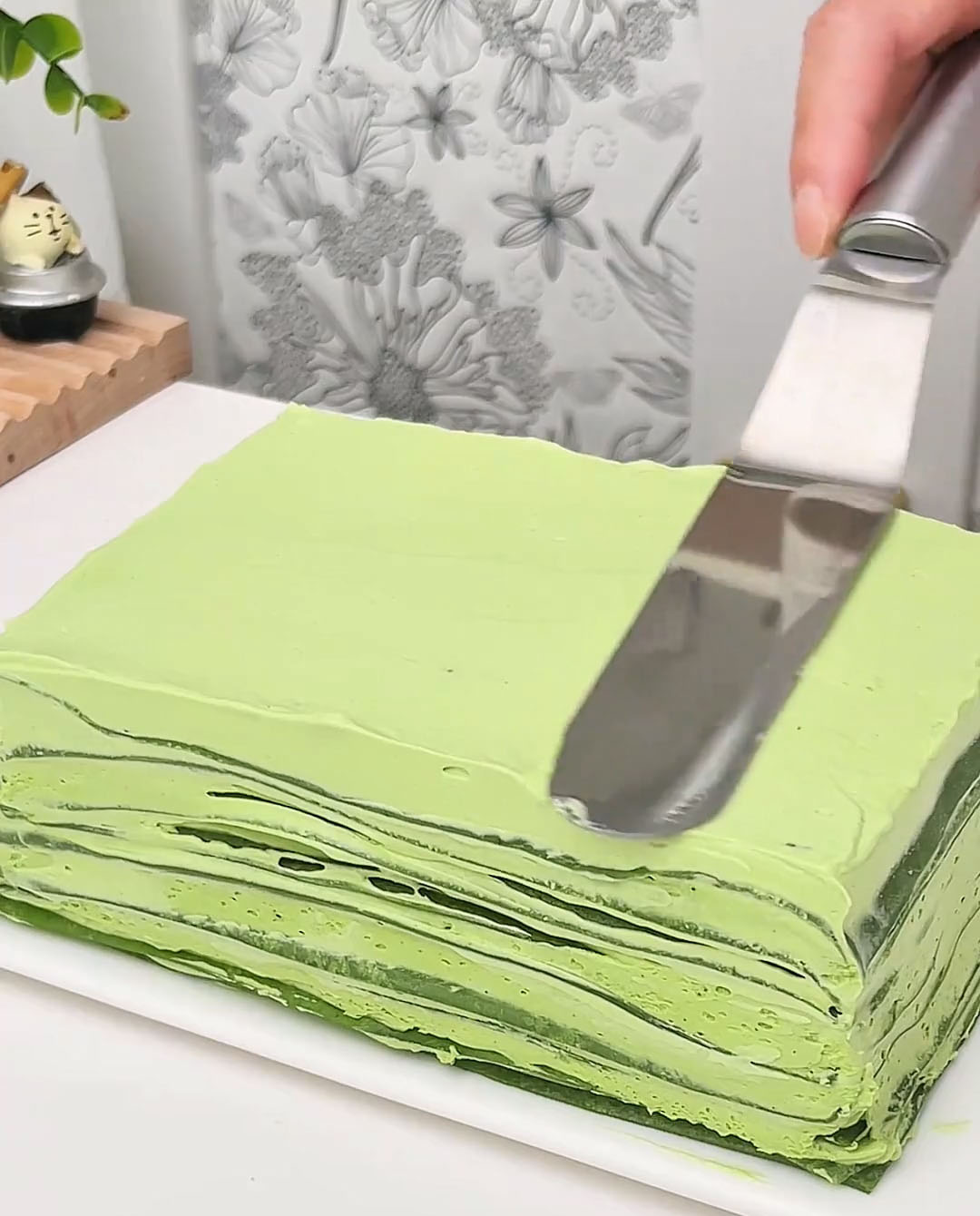 Use a spatula to spread it evenly across the surface