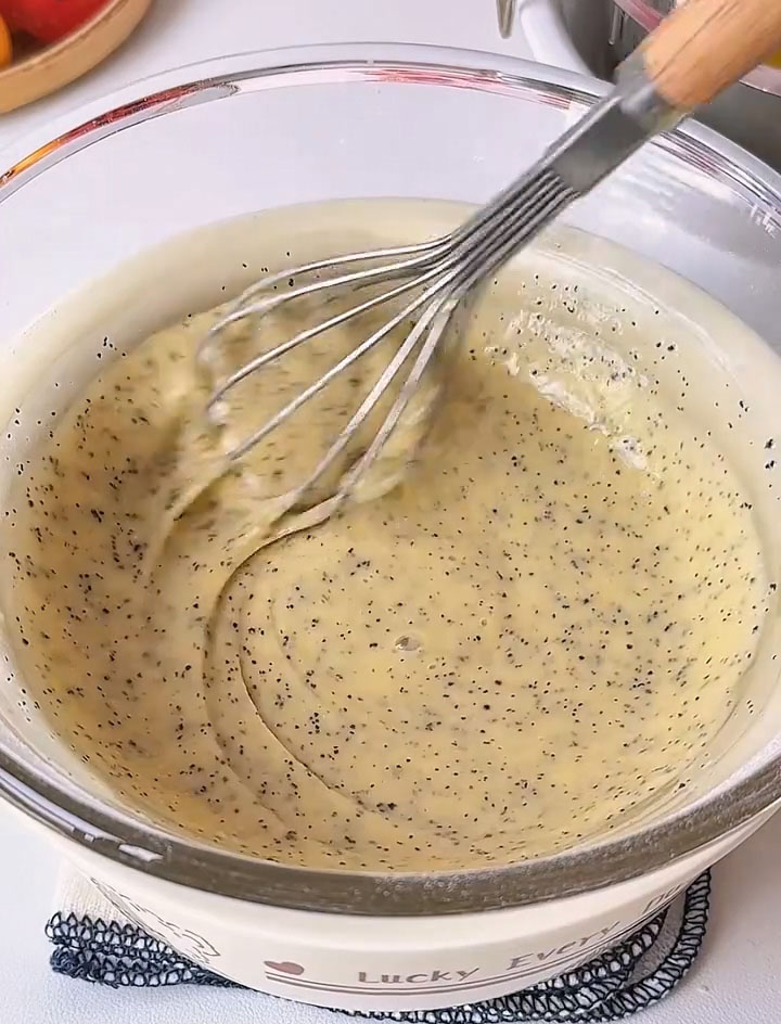 Whisk gently until the dry ingredients are fully incorporated