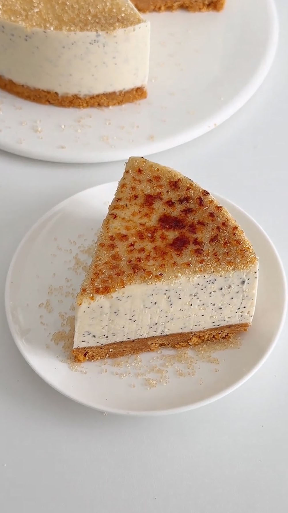 apply heat in a slow, sweeping motion until the sugar melts, bubbles, and turns a deep amber color