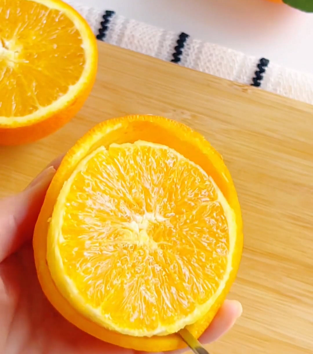 carefully scoop out the flesh