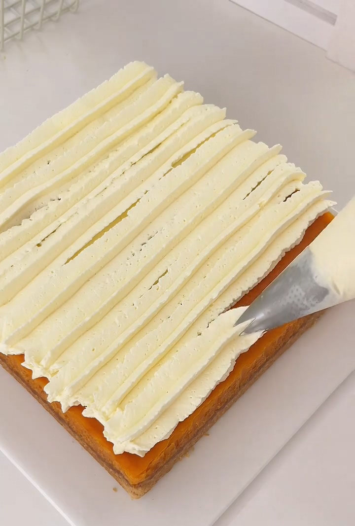 pipe it onto the surface as desired