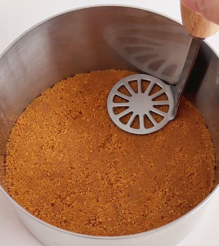 press firmly and evenly into the bottom