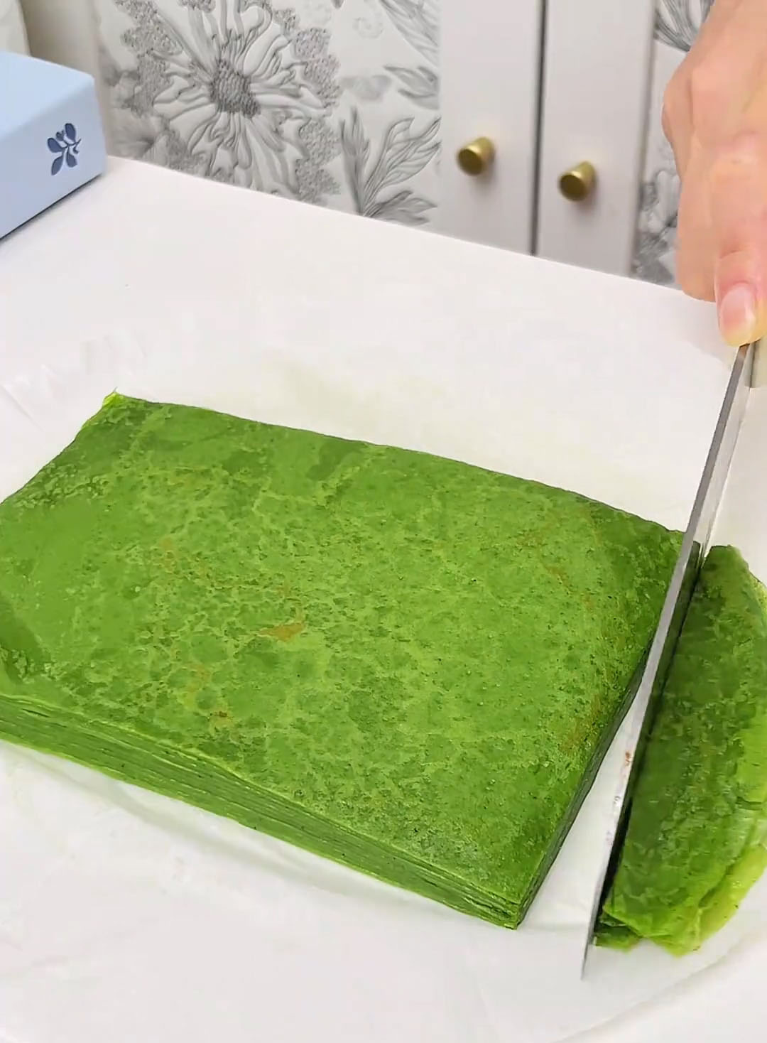 use a knife to trim them into uniform rectangles