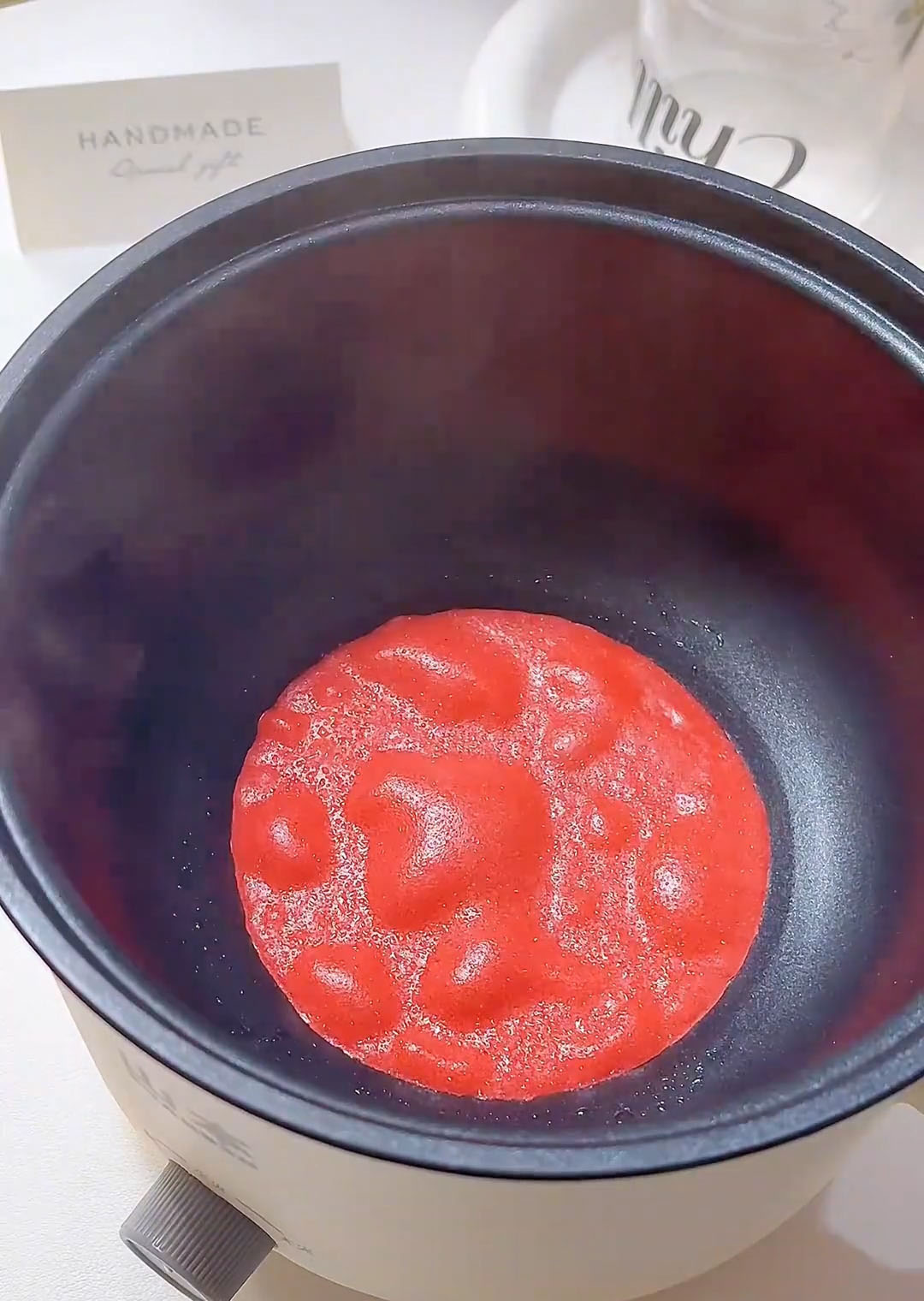 Cook over low heat until the surface forms bubbles and is fully set