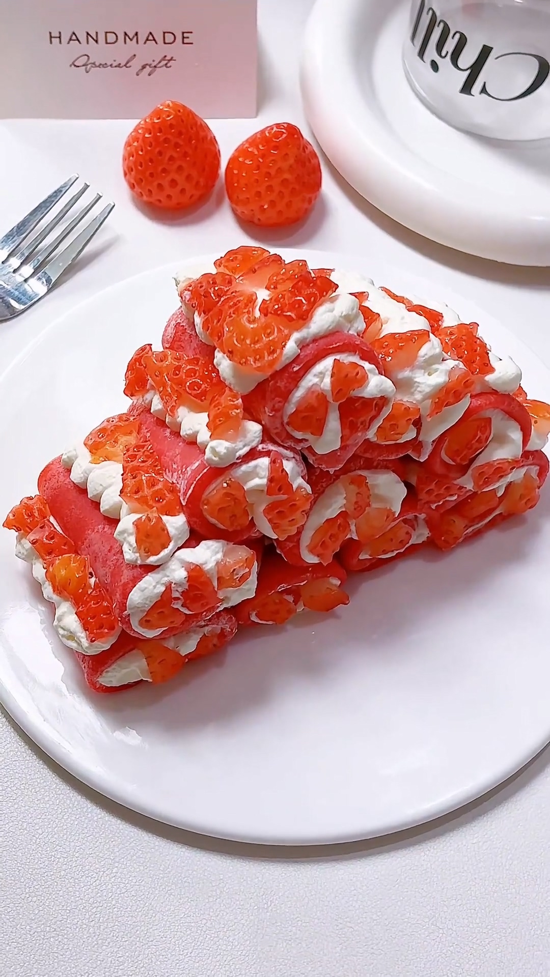 Easy Mini Crepe Rolls with Strawberries & Cream (1)