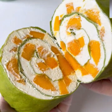 Matcha Mango Crepe Cake Roll (Soft & Creamy!) (5)