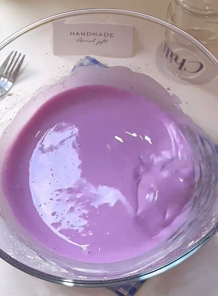 Pour in 170g whole milk and stir until the batter is completely smooth and lump free