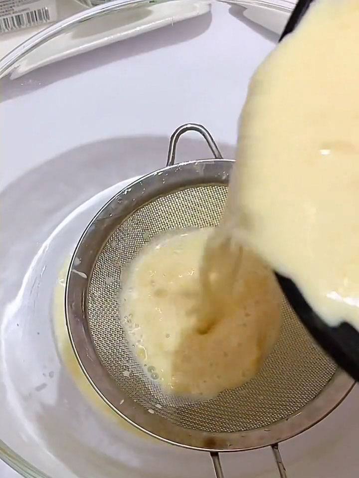Pour the mixture through a fine mesh sieve once