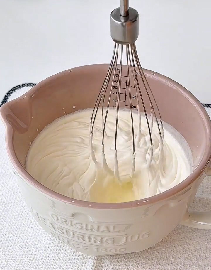 Use an electric hand mixer or a stand mixer with a whisk attachment